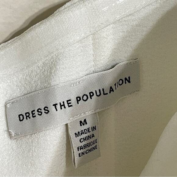 Dress The Population Off White Bailey Off the Shoulder Body-Con Dress Size M - Picture 8 of 10